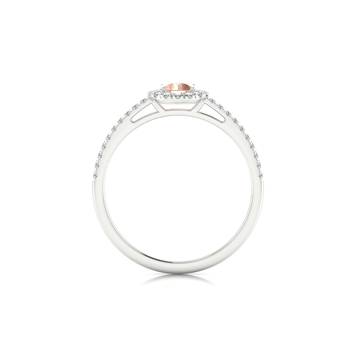 Sunrise | 18k White Gold 4.5 mm Round Morganite Ring