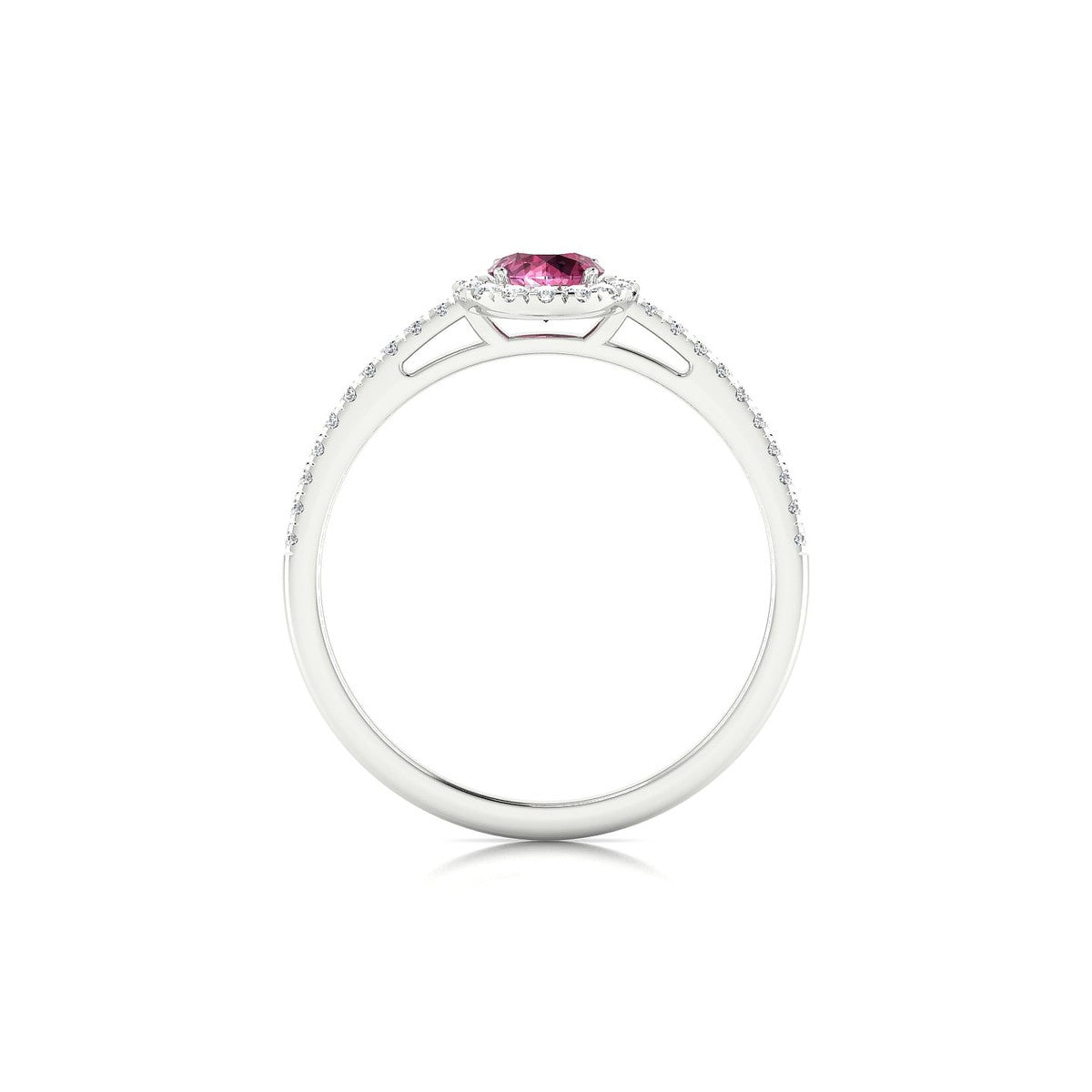 Sunrise | 18k White Gold 4.5 mm Round Rhodolite Ring