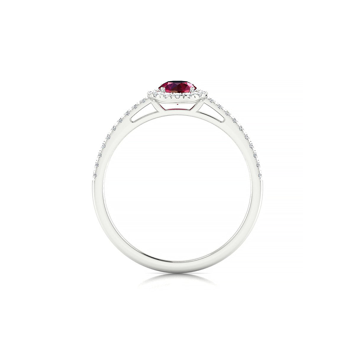 Sunrise | 18k White Gold 4.5 mm Round Ruby Ring