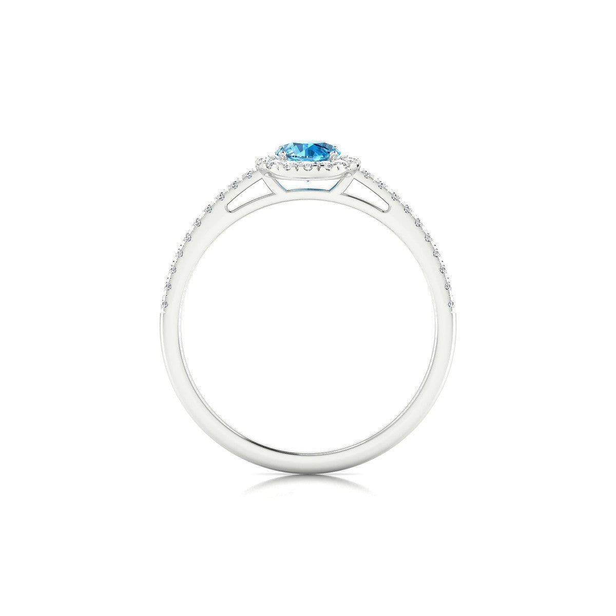Sunrise | 18k White Gold 4.5 mm Round Topaz Ring
