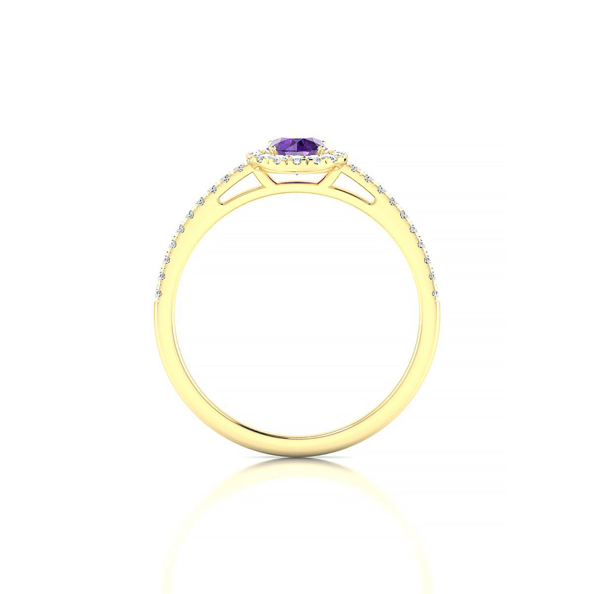 Sunrise | 18k Yellow Gold 4.5 mm Round Amethyst Ring