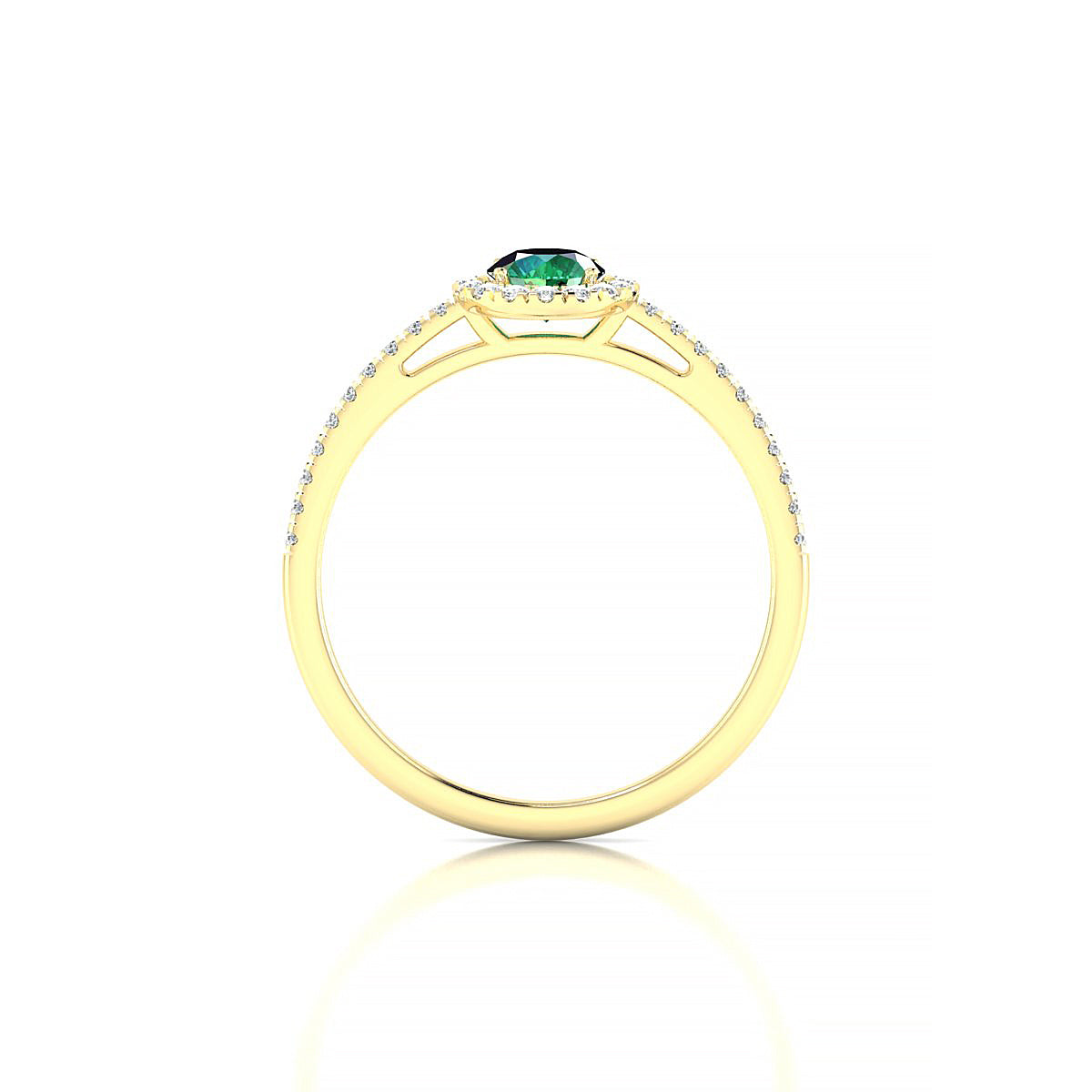 Sunrise | 18k Yellow Gold 4.5 mm Round Emerald Ring