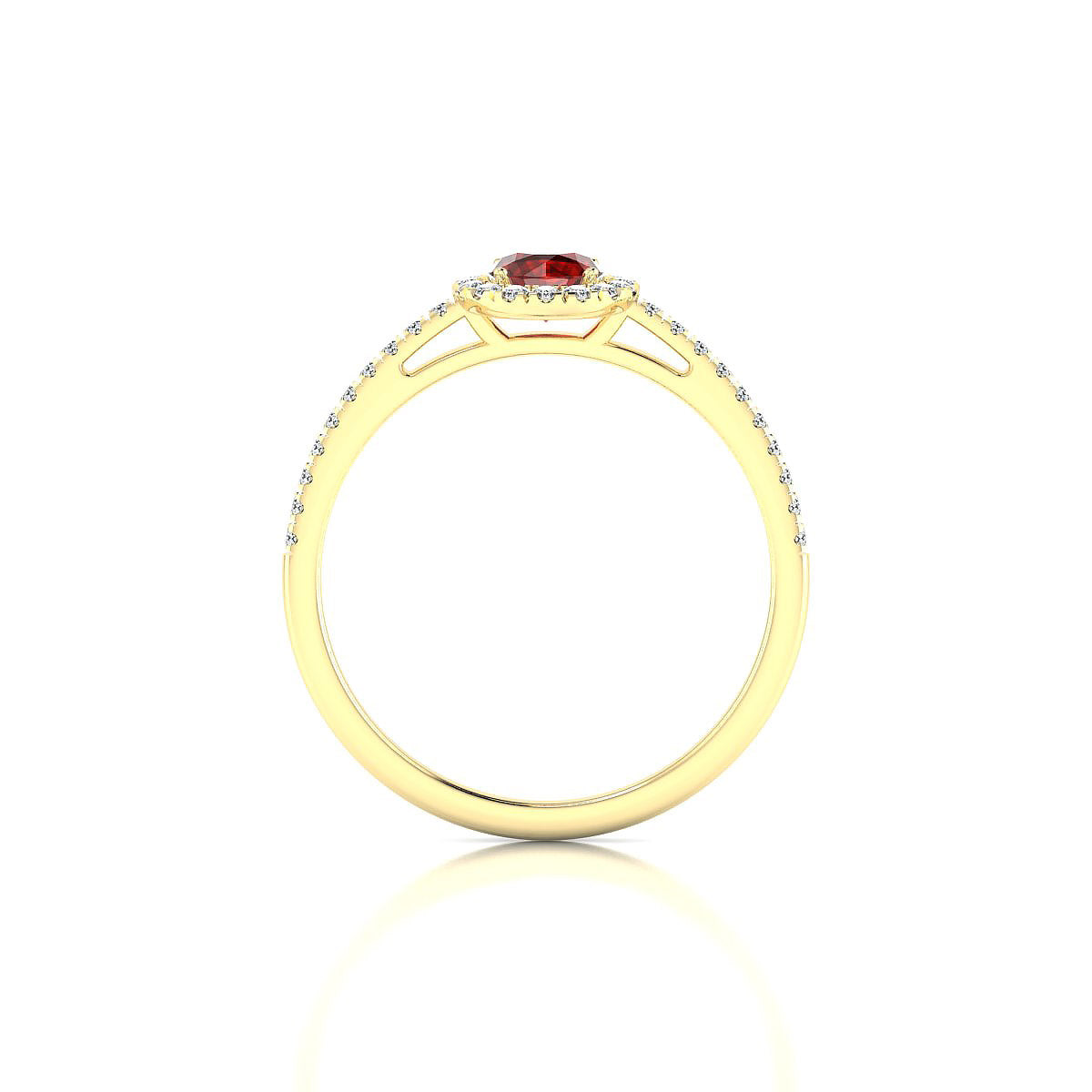 Sunrise | 18k Yellow Gold 4.5 mm Round Garnet Ring