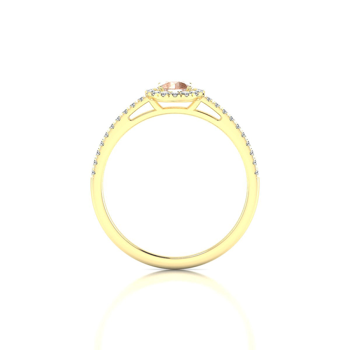 Sunrise | 18k Yellow Gold 4.5 mm Round Morganite Ring