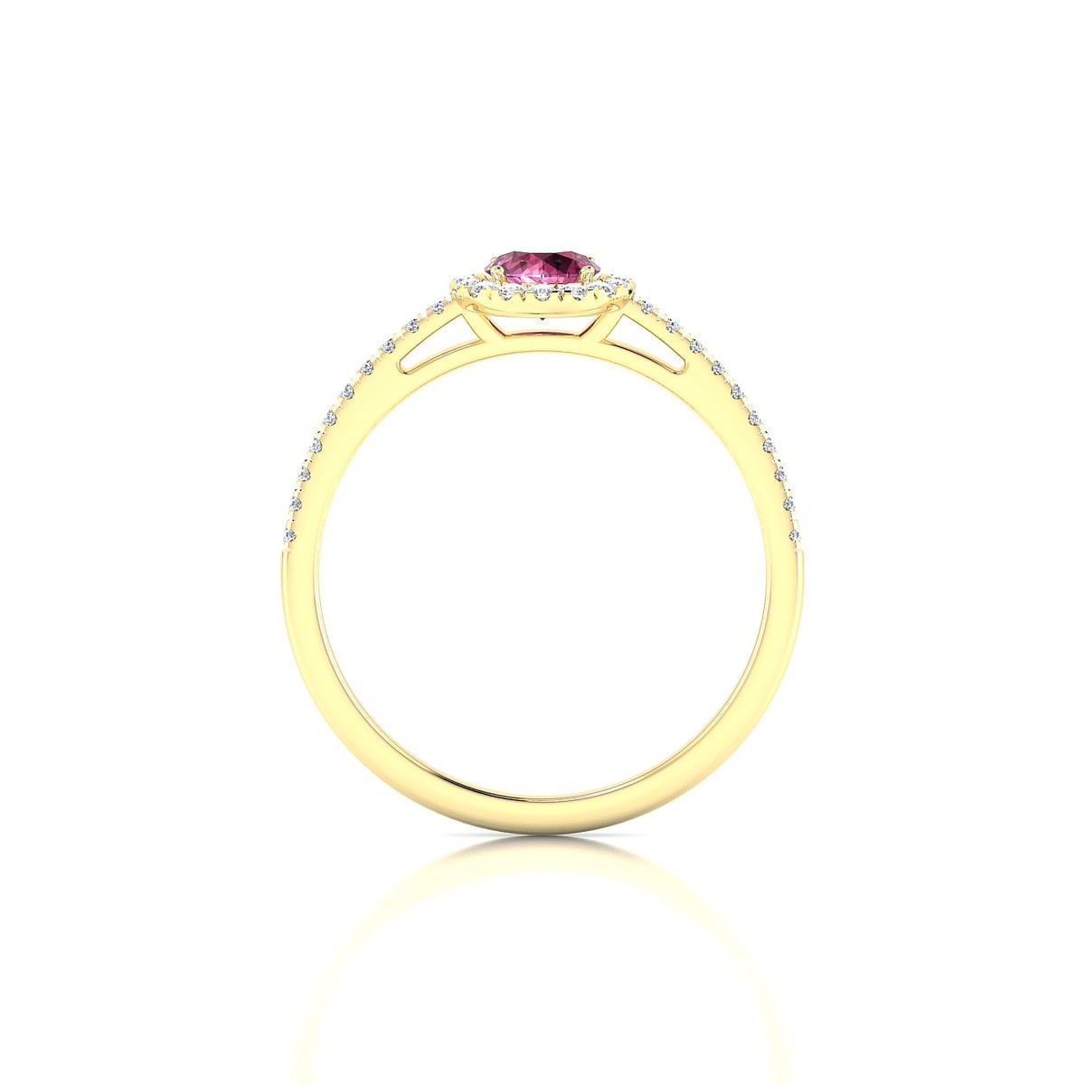 Sunrise | 18k Yellow Gold 4.5 mm Round Rhodolite Ring