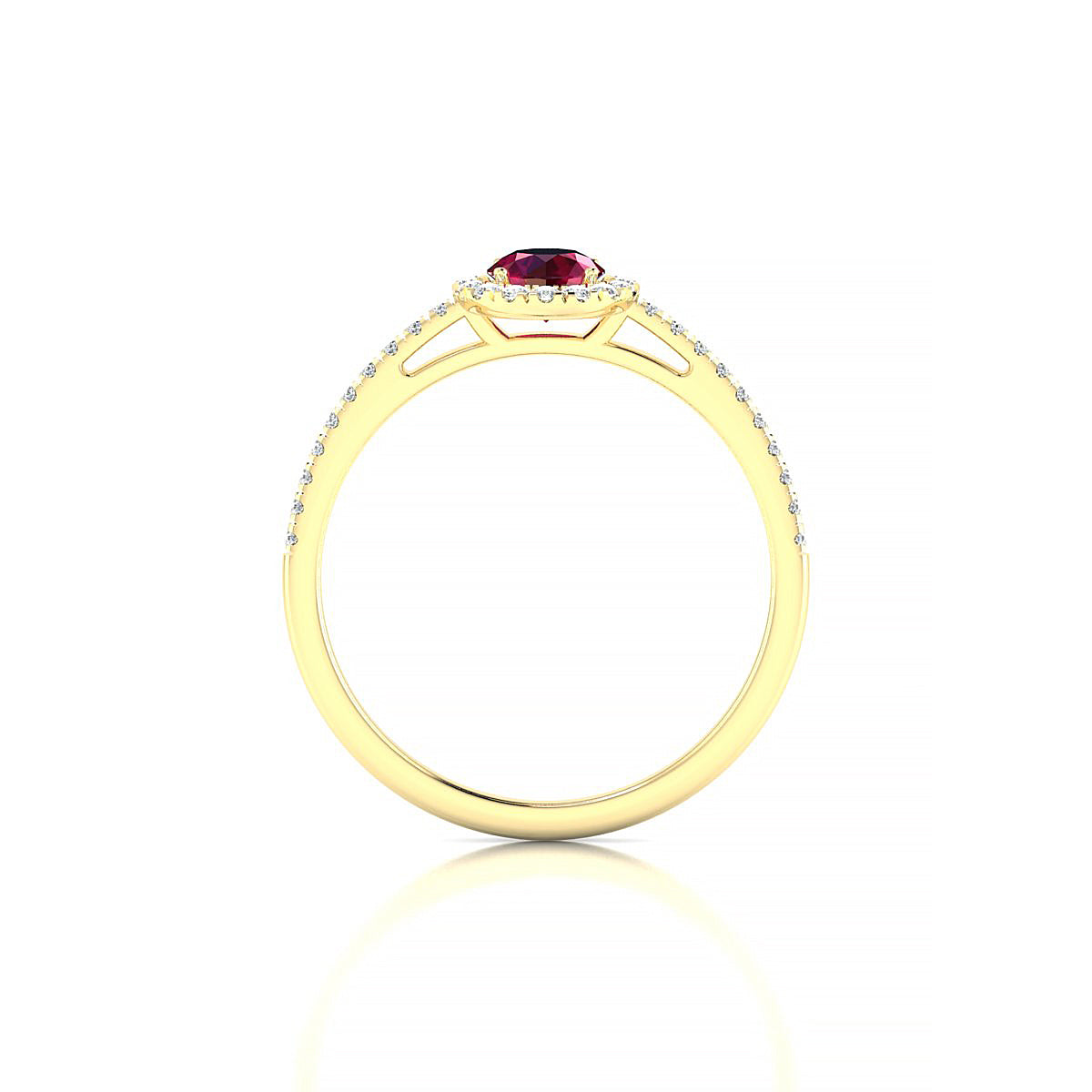 Sunrise | 18k Yellow Gold 4.5 mm Round Ruby Ring