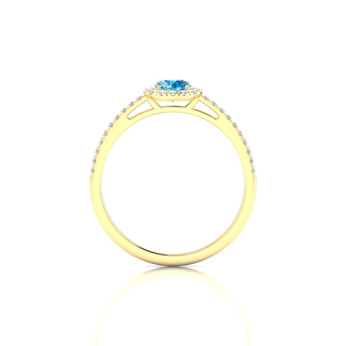 Sunrise | 18k Yellow Gold 4.5 mm Round Topaz Ring