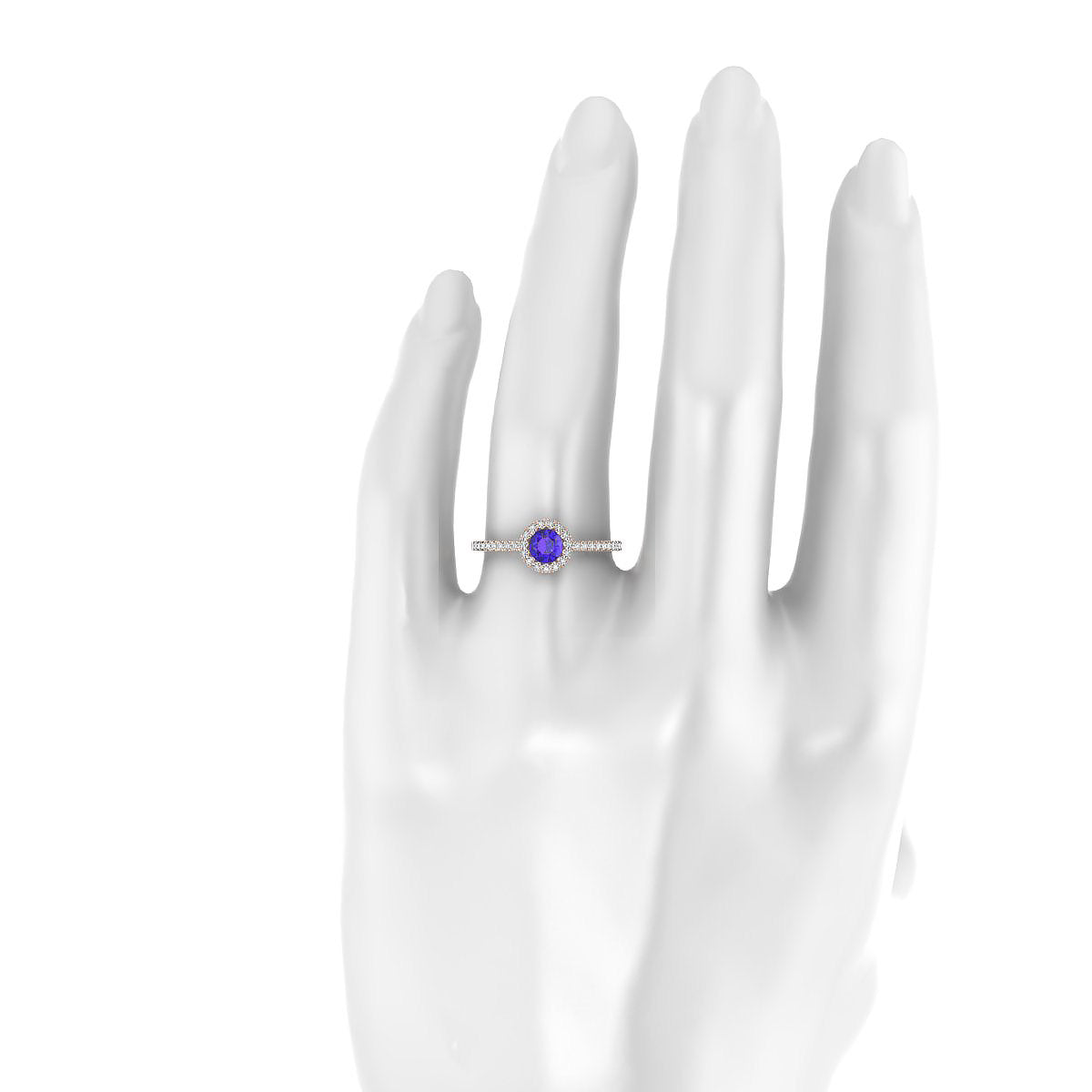 Sunrise | 18k Rose Gold 4.5 mm Round Tanzanite Ring