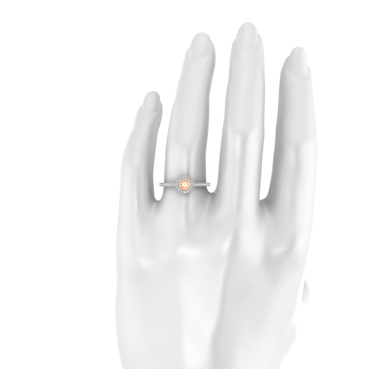 Sunrise | 18k White Gold 4.5 mm Round Morganite Ring