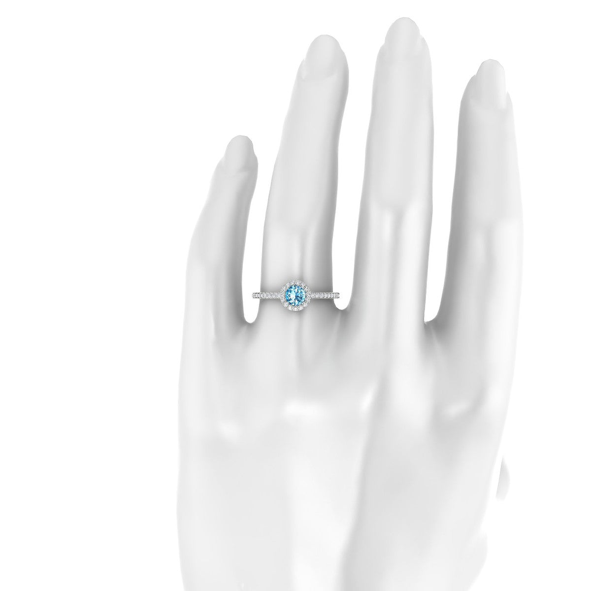 Sunrise | 18k White Gold 4.5 mm Round Topaz Ring