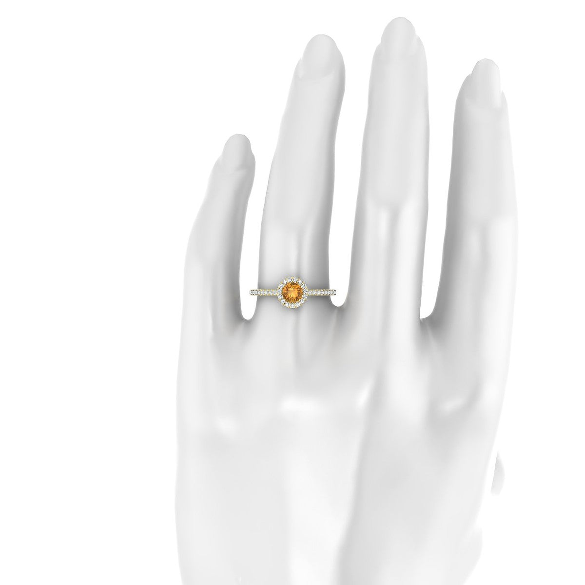 Sunrise | 18k Yellow Gold 4.5 mm Round Citrine Ring