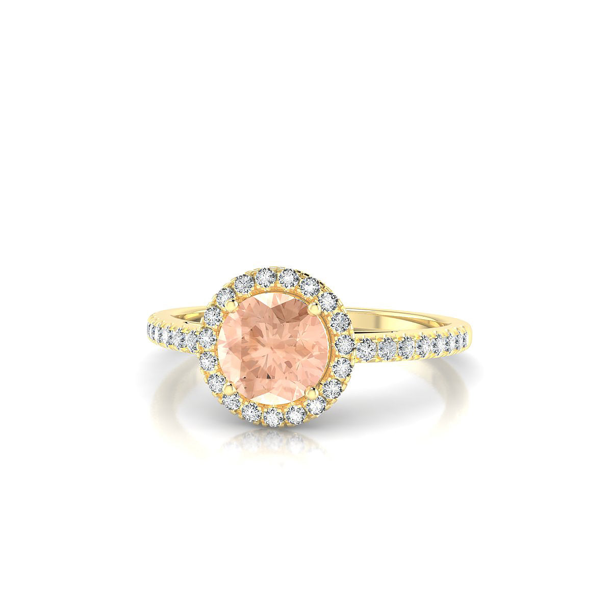 Sunrise | 18k Yellow Gold 6 mm Round Morganite Ring