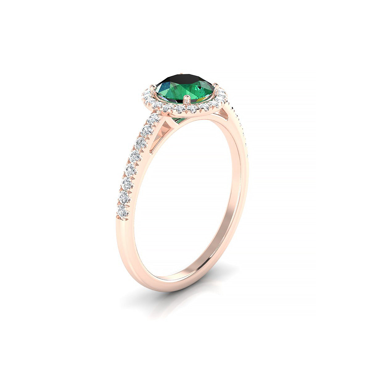 Sunrise | 18k Rose Gold 6 mm Round Emerald Ring