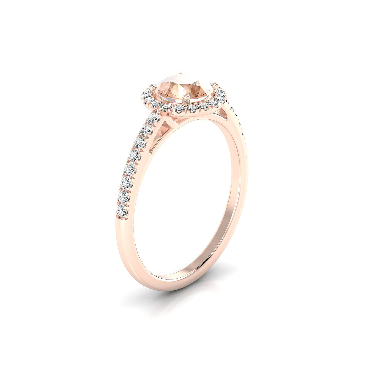 Sunrise | 18k Rose Gold 6 mm Round Morganite Ring