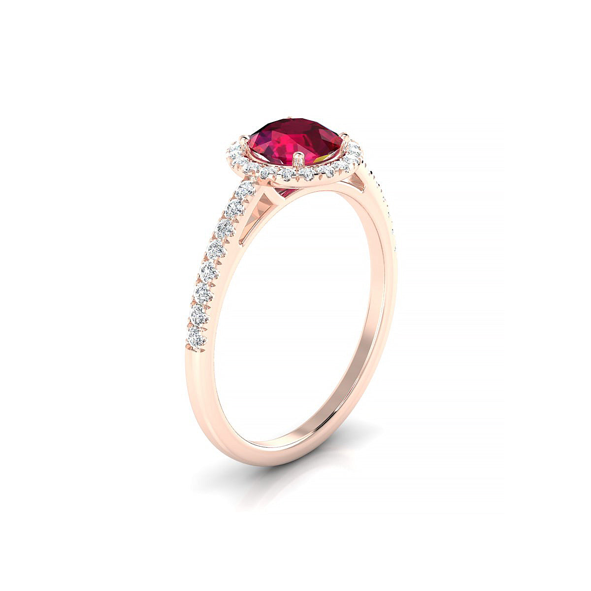 Sunrise | 18k Rose Gold 6 mm Round Ruby Ring