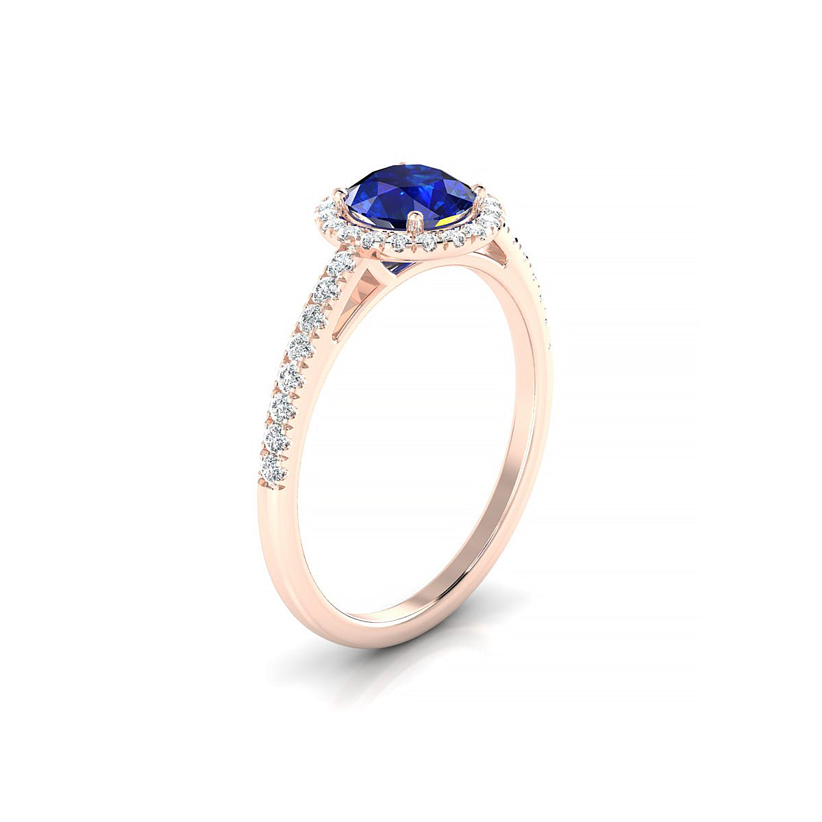 Sunrise | 18k Rose Gold 6 mm Round Sapphire Ring