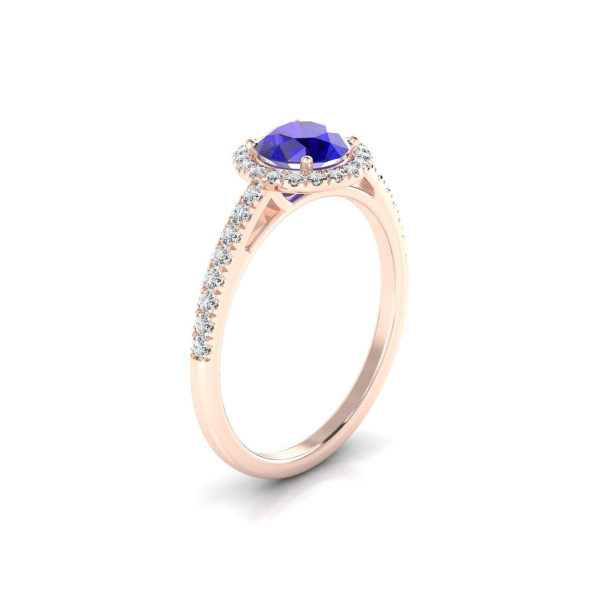 Sunrise | 18k Rose Gold 6 mm Round Tanzanite Ring
