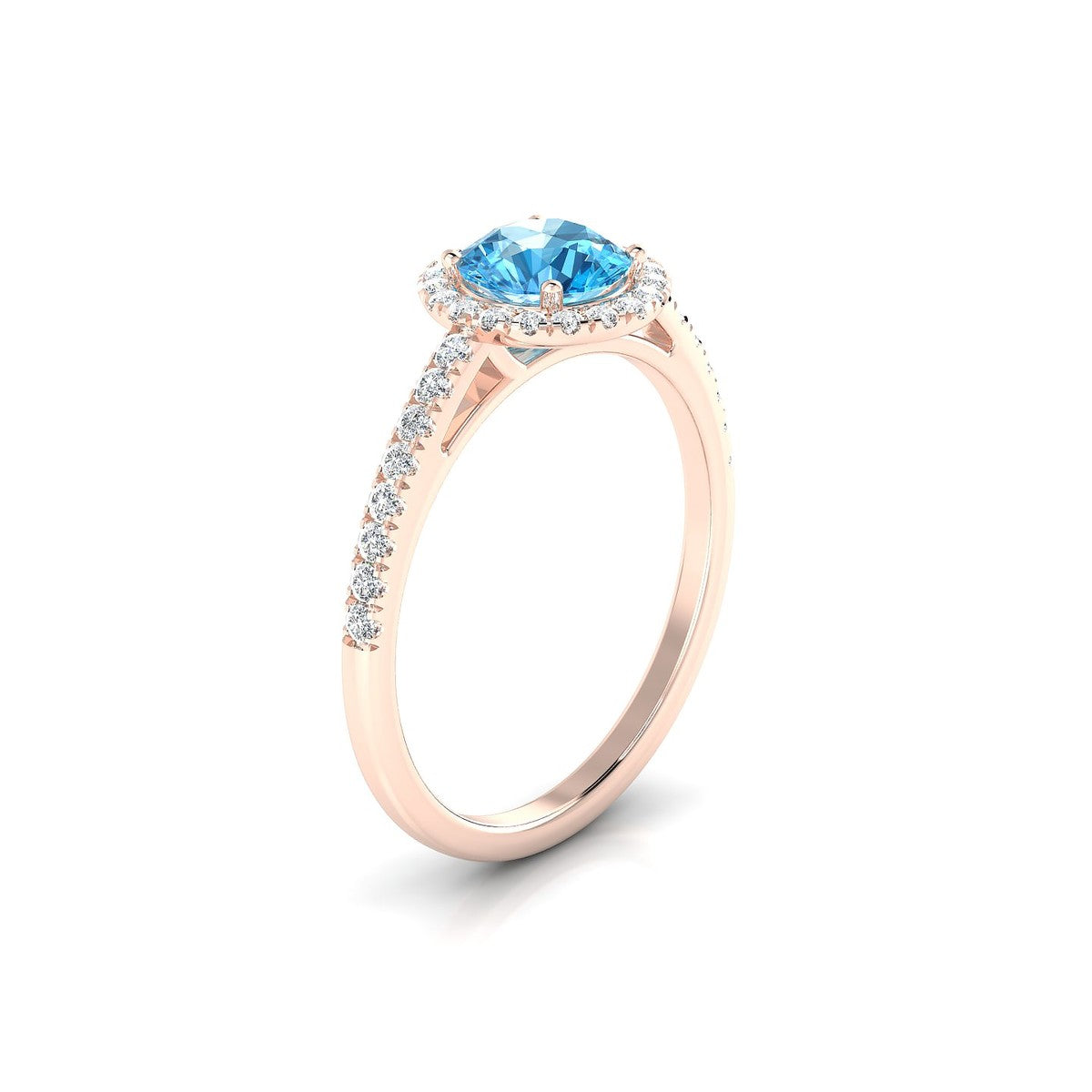 Sunrise | 18k Rose Gold 6 mm Round Topaz Ring