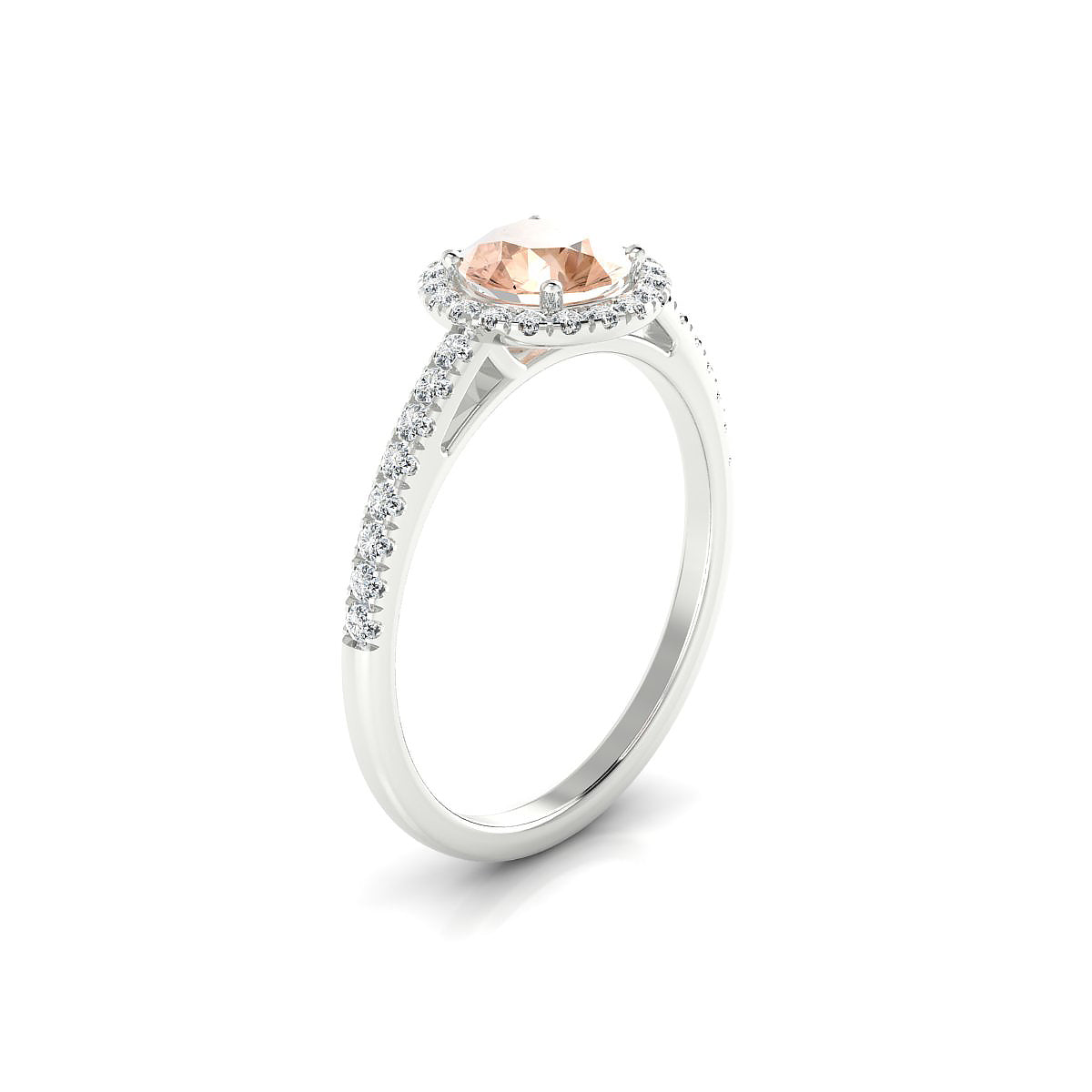 Sunrise | 18k White Gold 6 mm Round Morganite Ring
