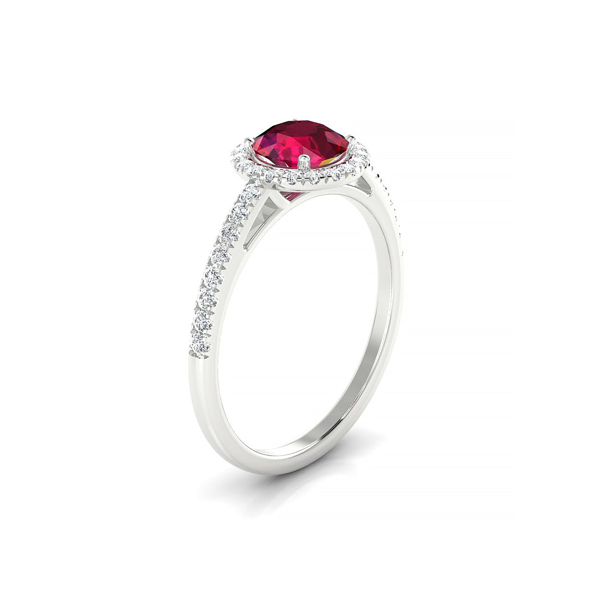 Sunrise | 18k White Gold 6 mm Round Ruby Ring