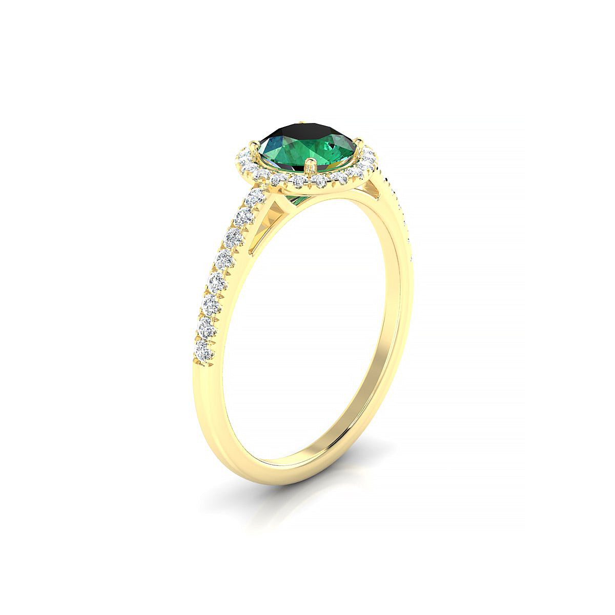 Sunrise | 18k Yellow Gold 6 mm Round Emerald Ring