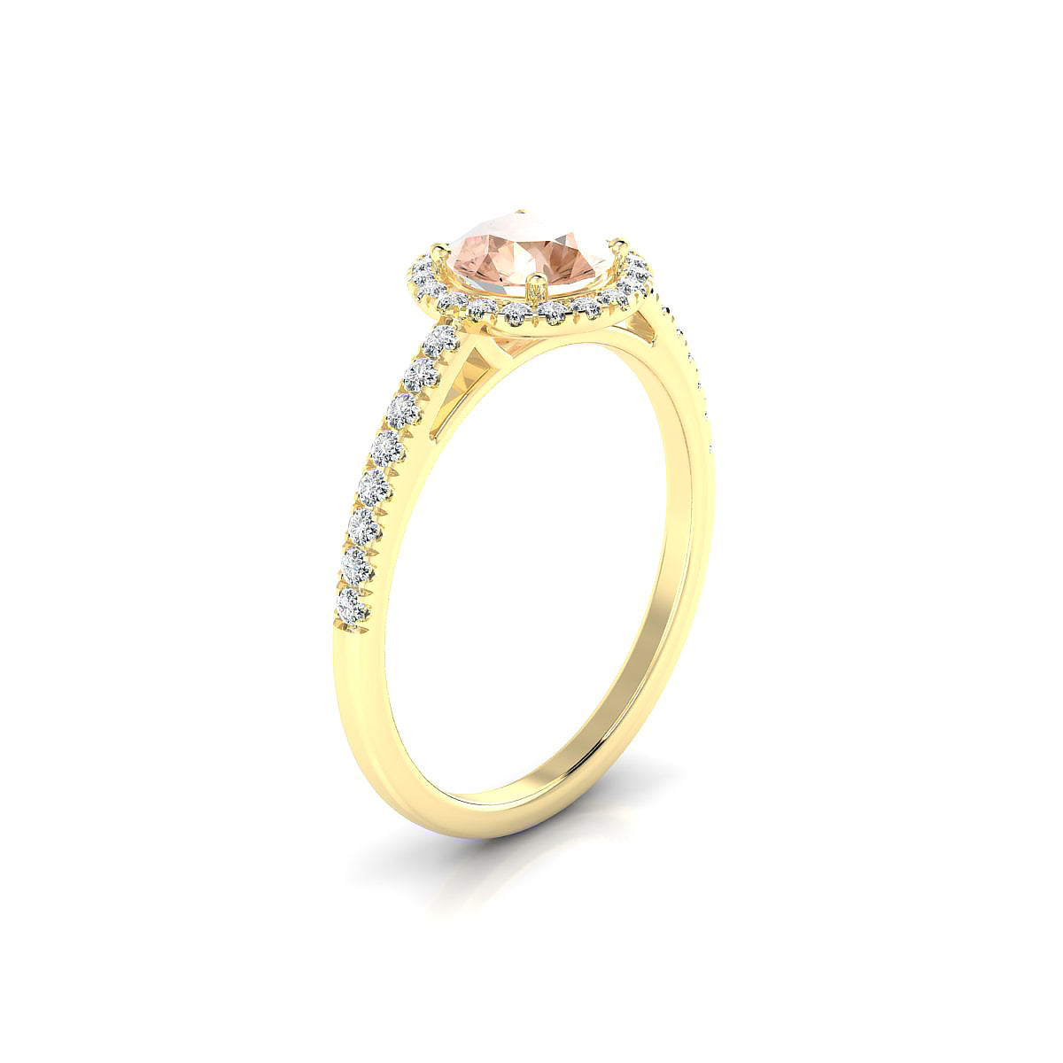 Sunrise | 18k Yellow Gold 6 mm Round Morganite Ring