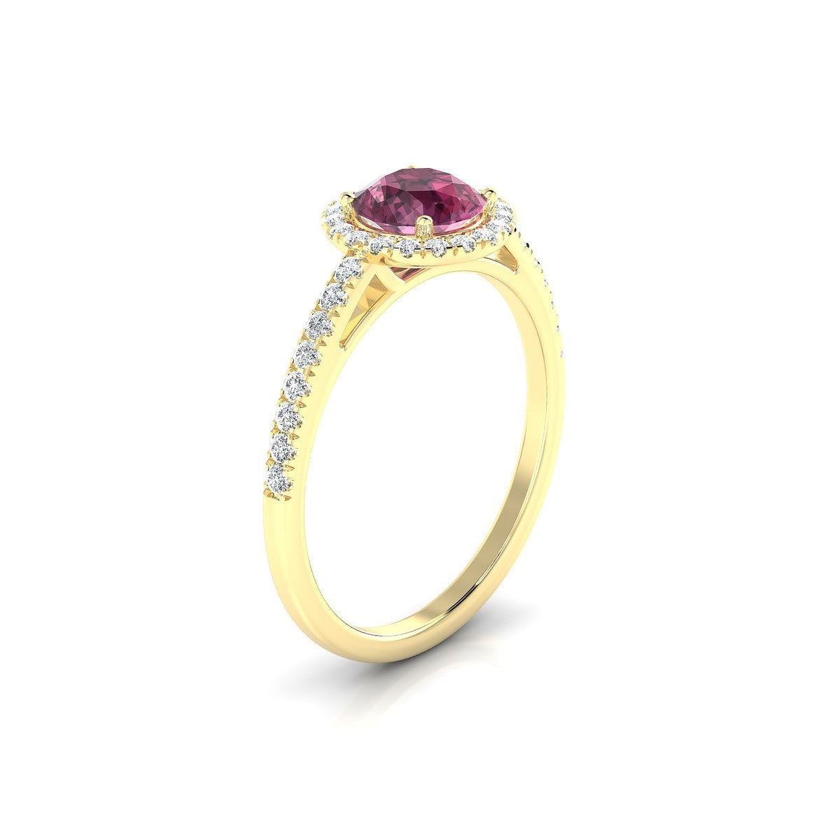 Sunrise | 18k Yellow Gold 6 mm Round Rhodolite Ring