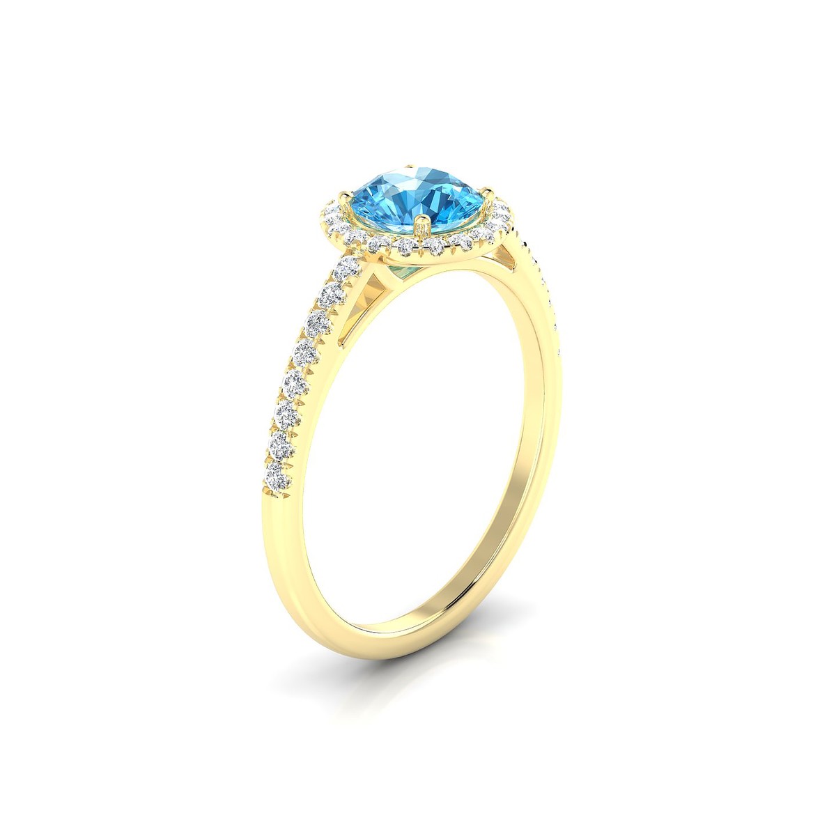 Sunrise | 18k Yellow Gold 6 mm Round Topaz Ring