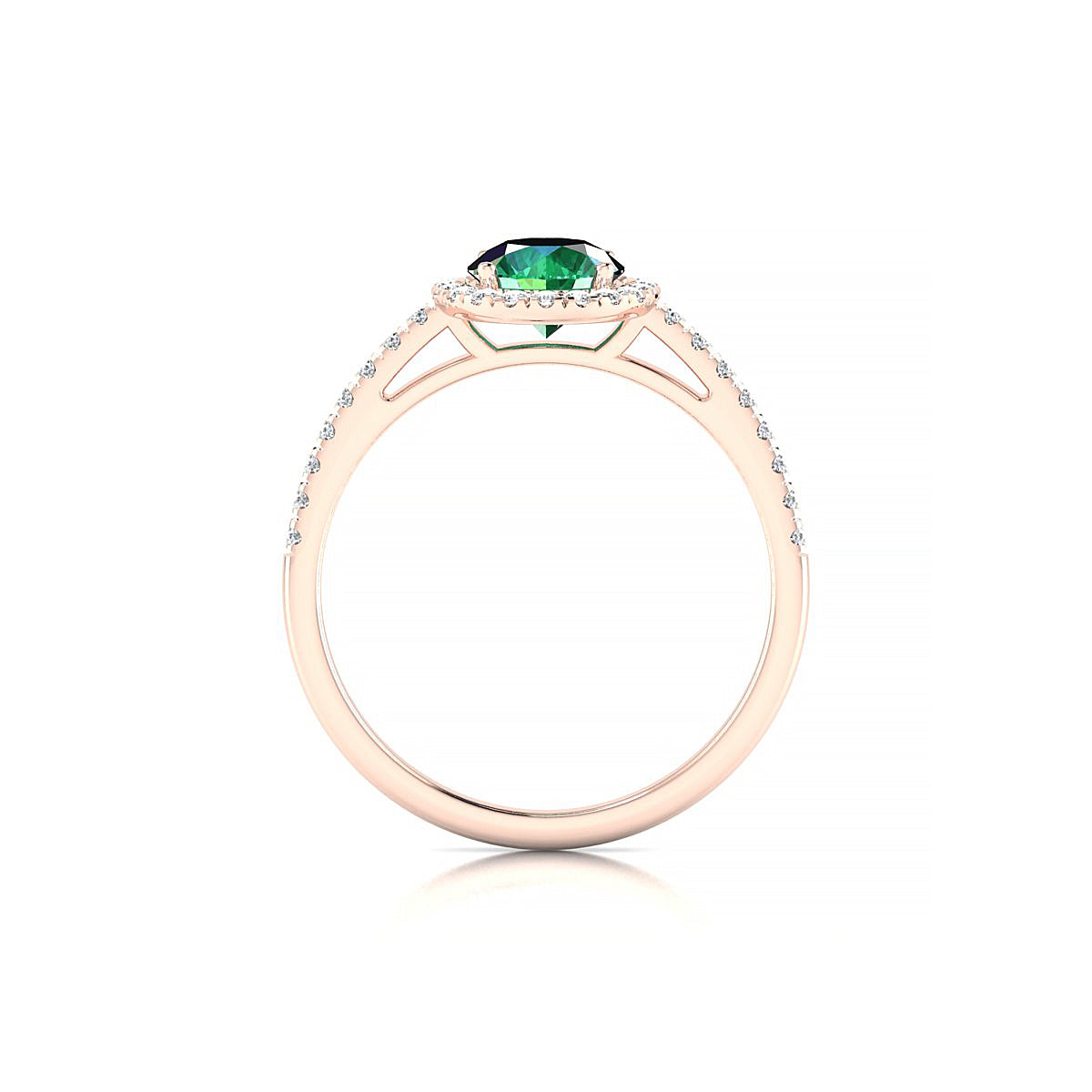 Sunrise | 18k Rose Gold 6 mm Round Emerald Ring