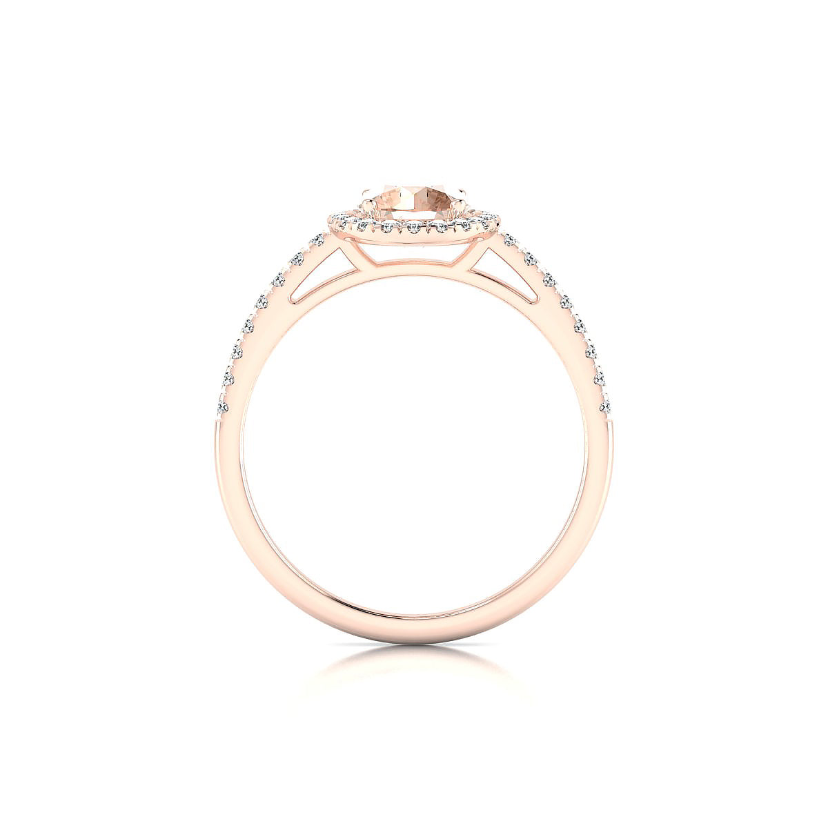 Sunrise | 18k Rose Gold 6 mm Round Morganite Ring