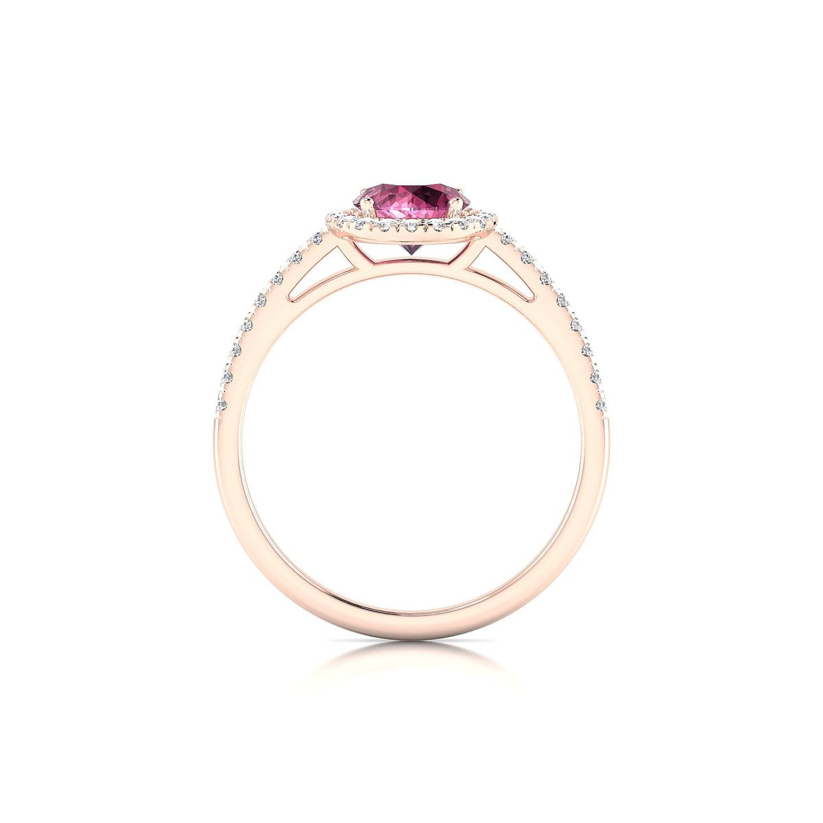 Sunrise | 18k Rose Gold 6 mm Round Rhodolite Ring