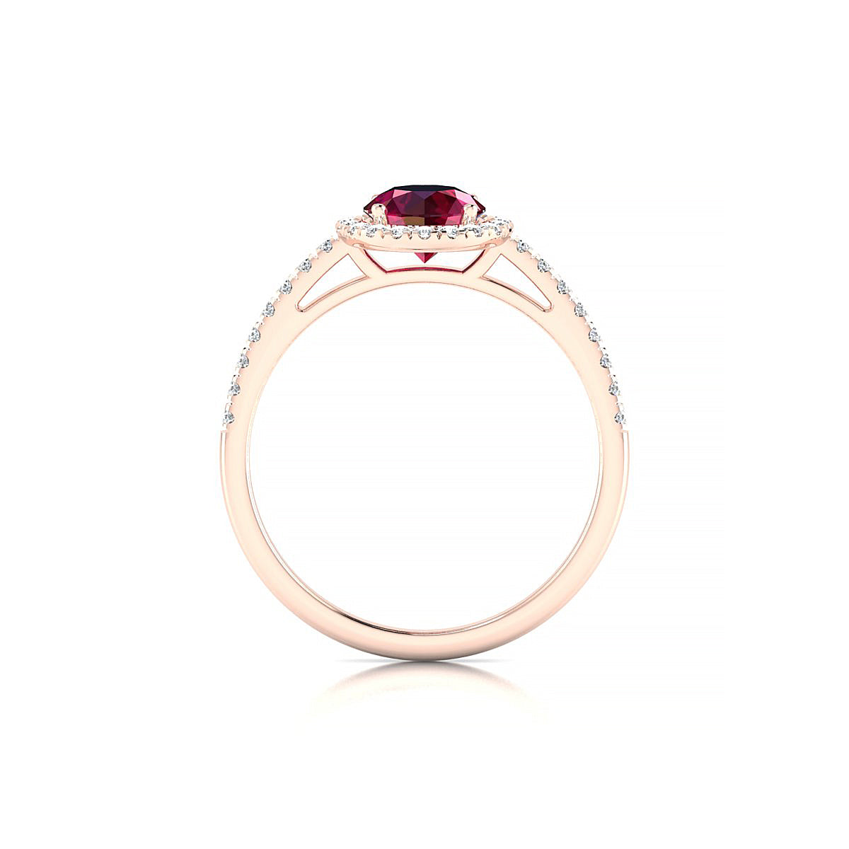 Sunrise | 18k Rose Gold 6 mm Round Ruby Ring