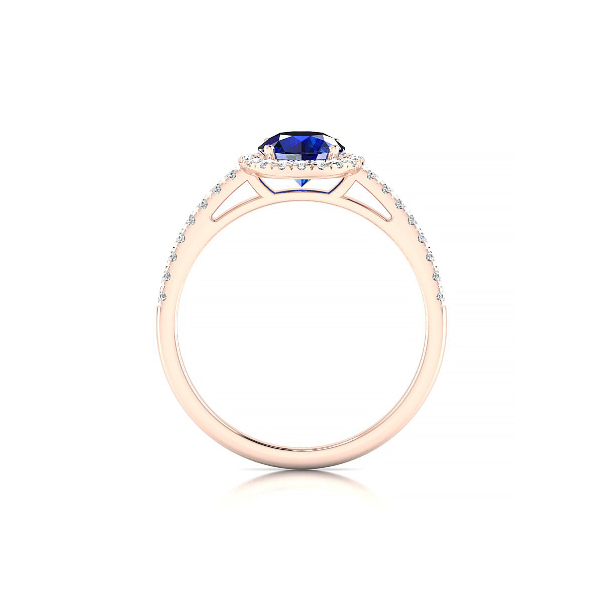 Sunrise | 18k Rose Gold 6 mm Round Sapphire Ring