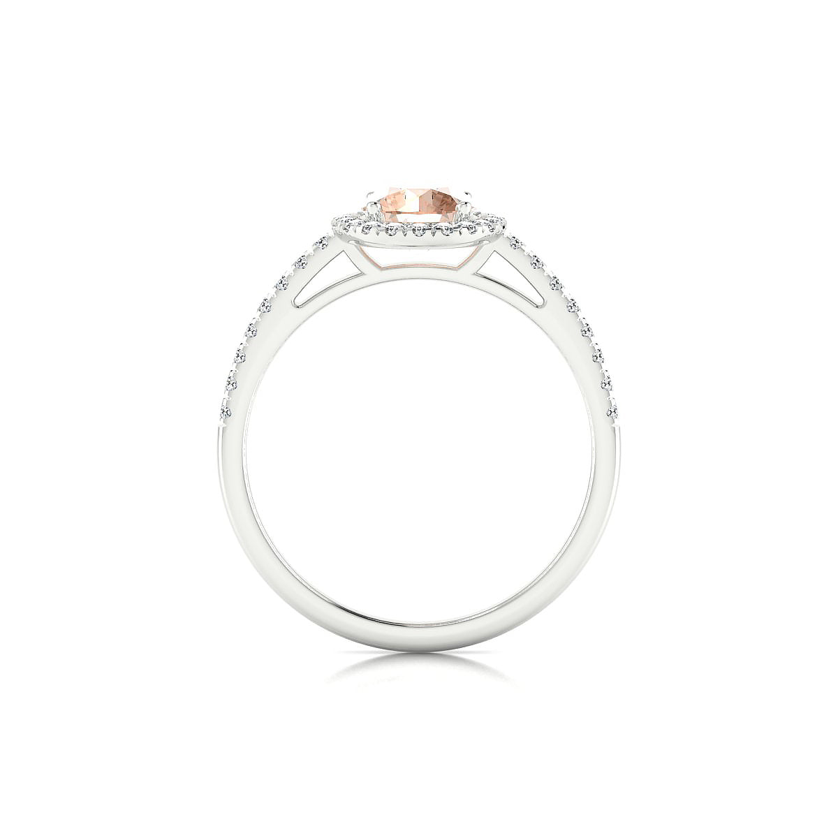 Sunrise | 18k White Gold 6 mm Round Morganite Ring