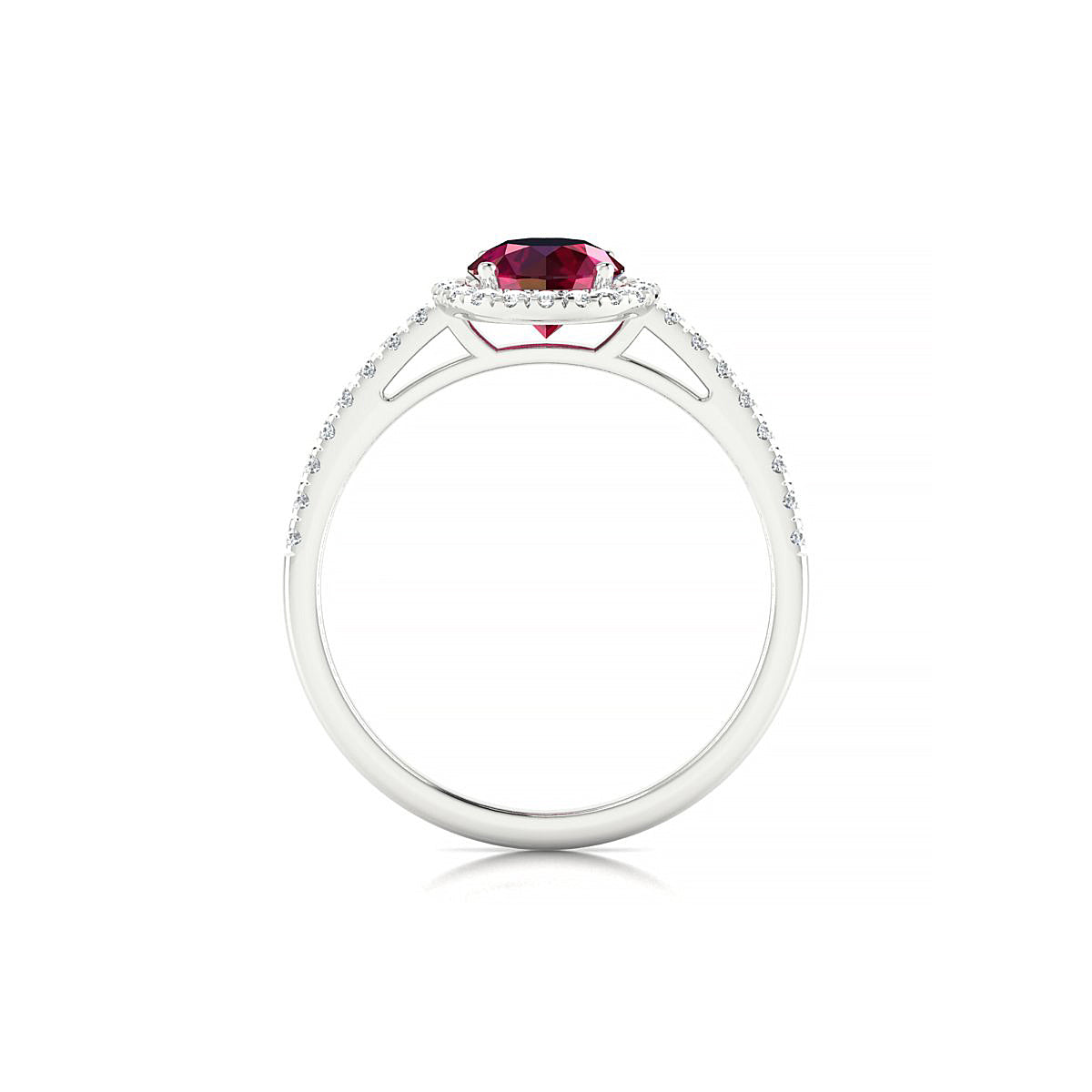 Sunrise | 18k White Gold 6 mm Round Ruby Ring