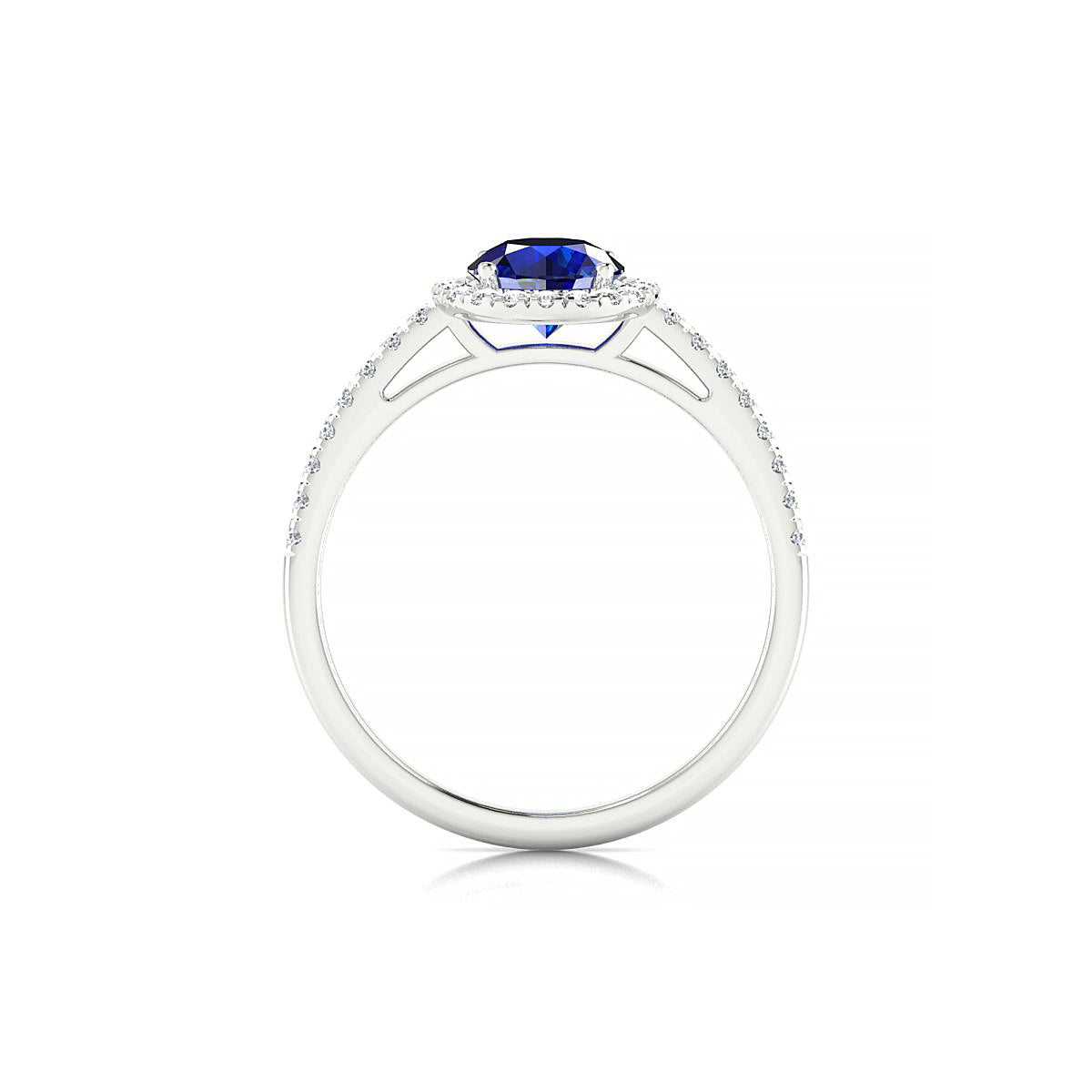 Sunrise | 18k White Gold 6 mm Round Sapphire Ring