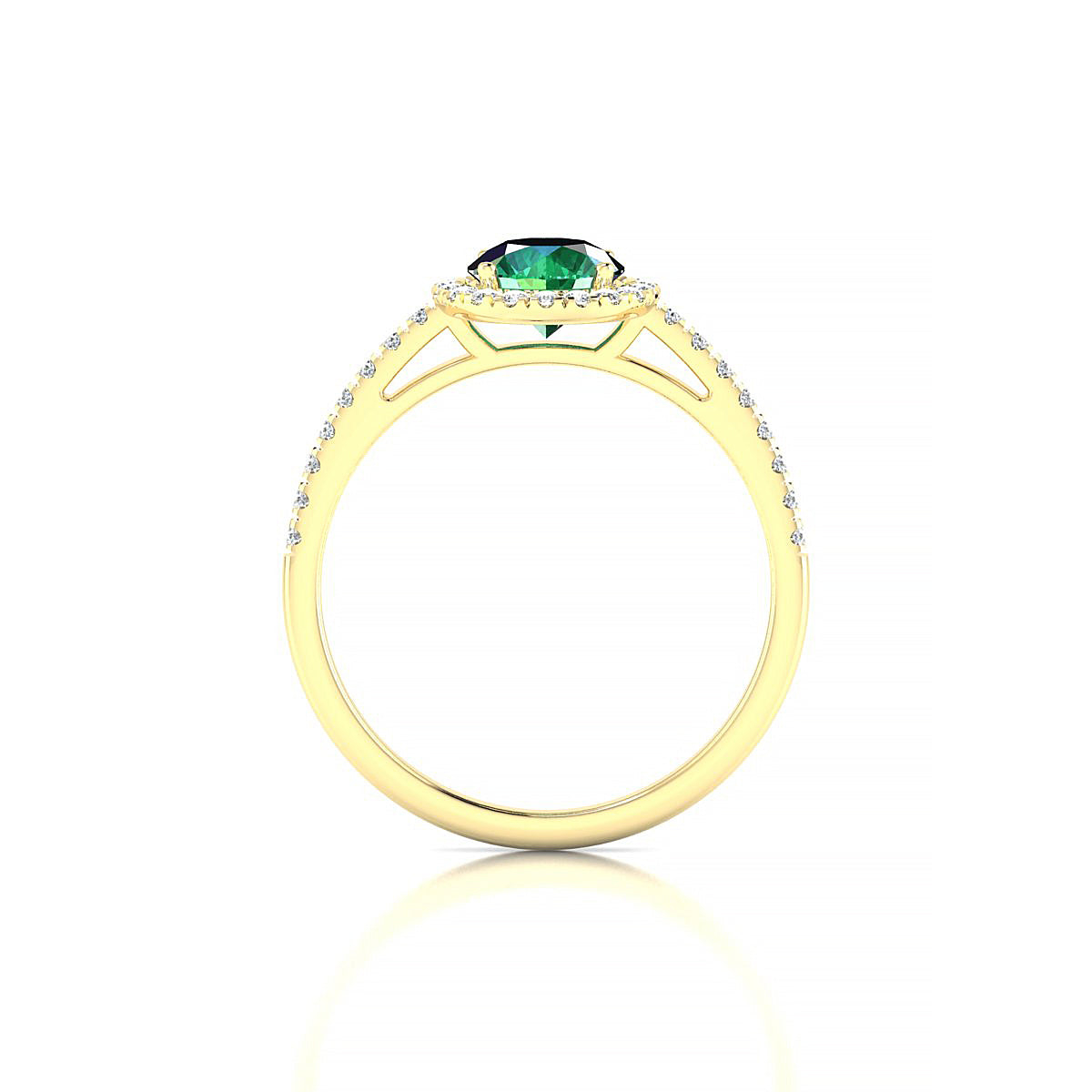 Sunrise | 18k Yellow Gold 6 mm Round Emerald Ring