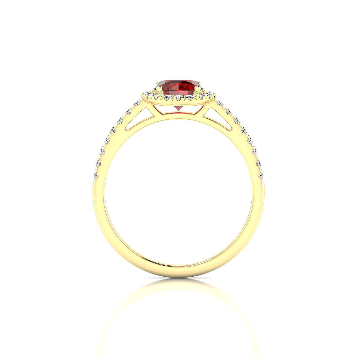 Sunrise | 18k Yellow Gold 6 mm Round Garnet Ring