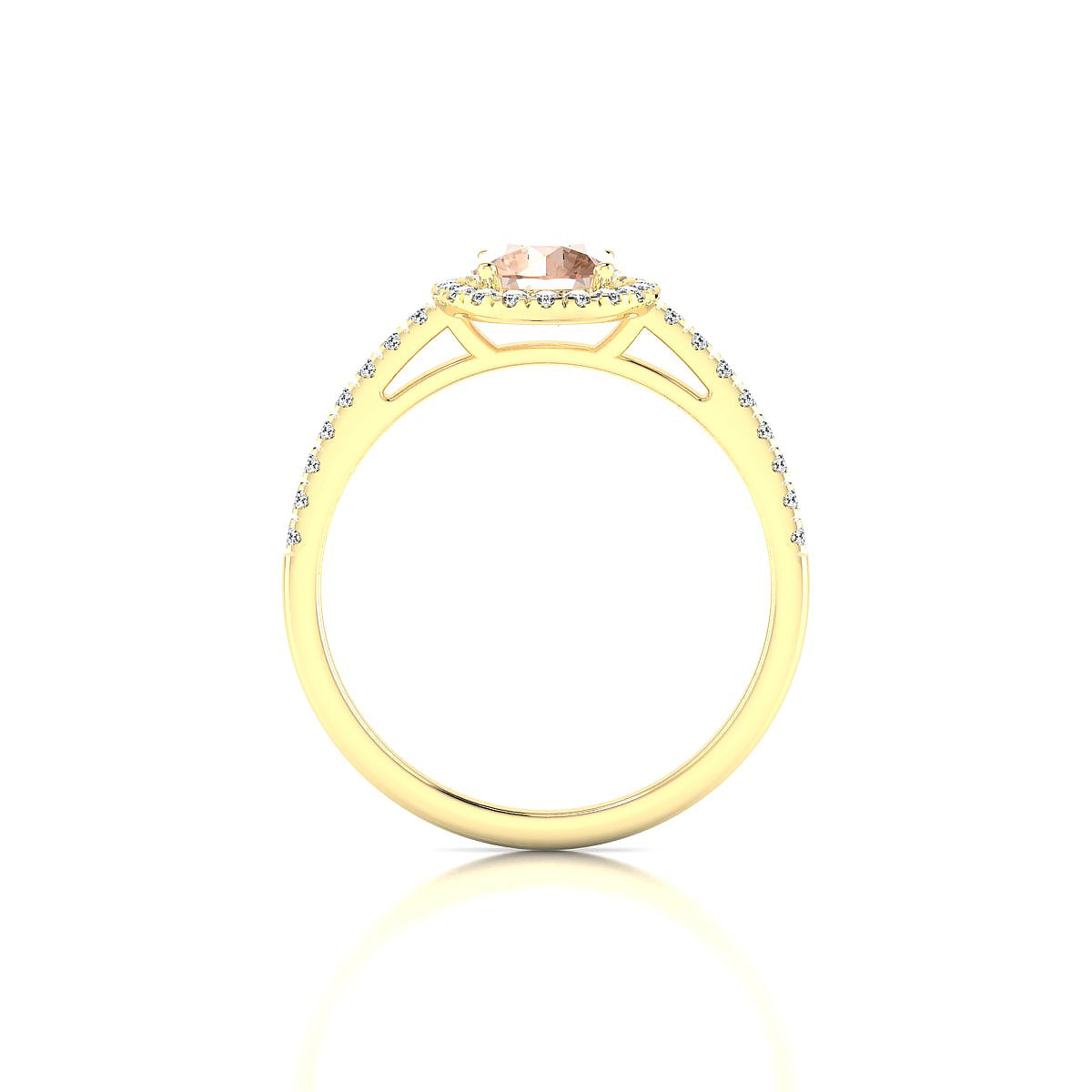 Sunrise | 18k Yellow Gold 6 mm Round Morganite Ring