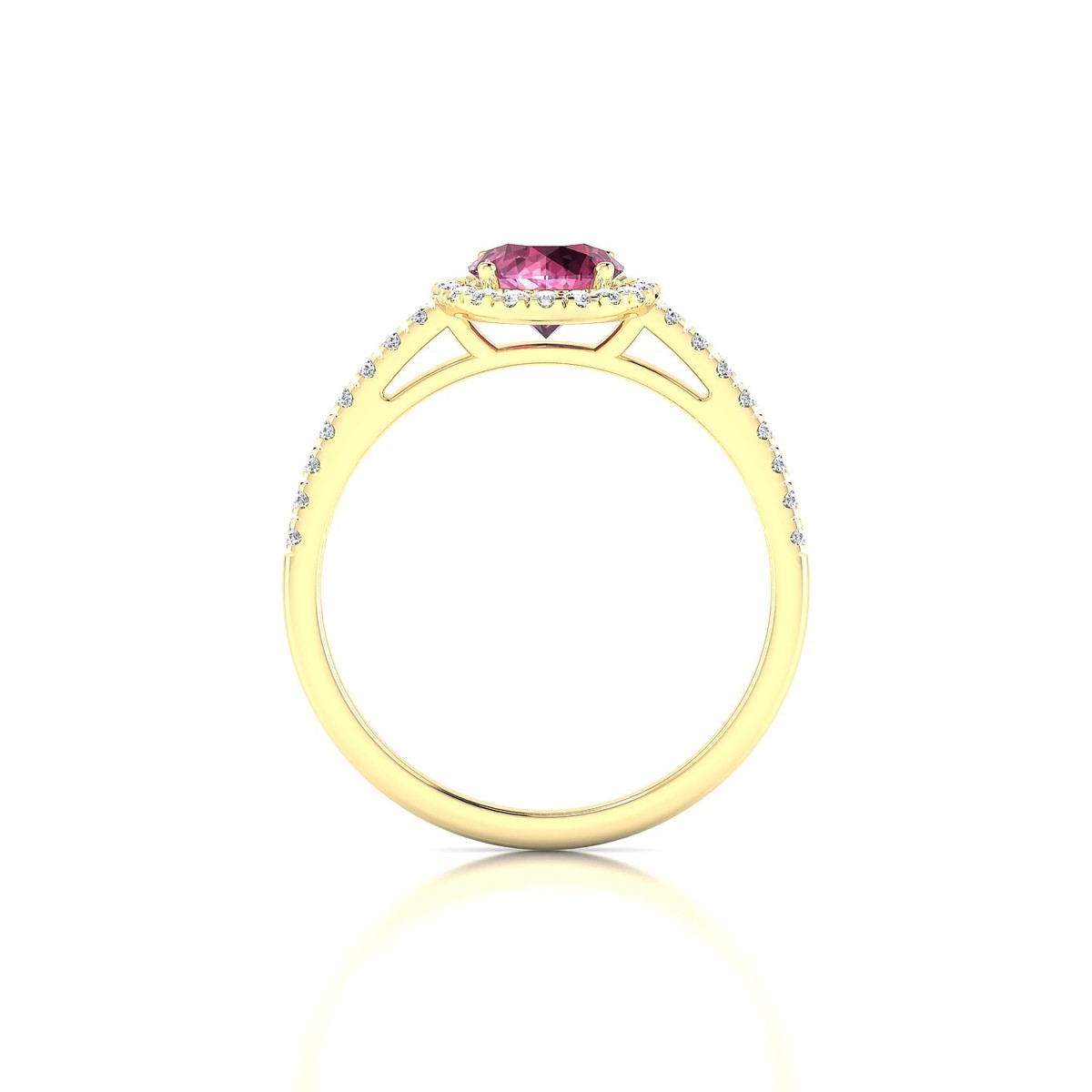 Sunrise | 18k Yellow Gold 6 mm Round Rhodolite Ring