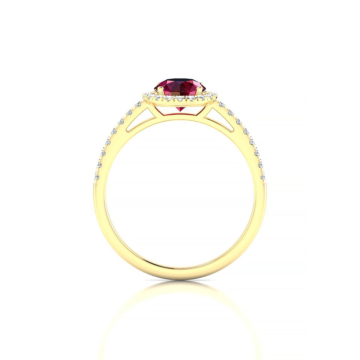 Sunrise | 18k Yellow Gold 6 mm Round Ruby Ring