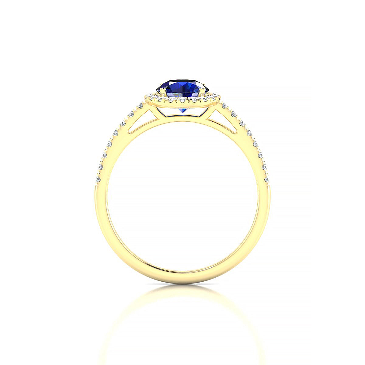 Sunrise | 18k Yellow Gold 6 mm Round Sapphire Ring
