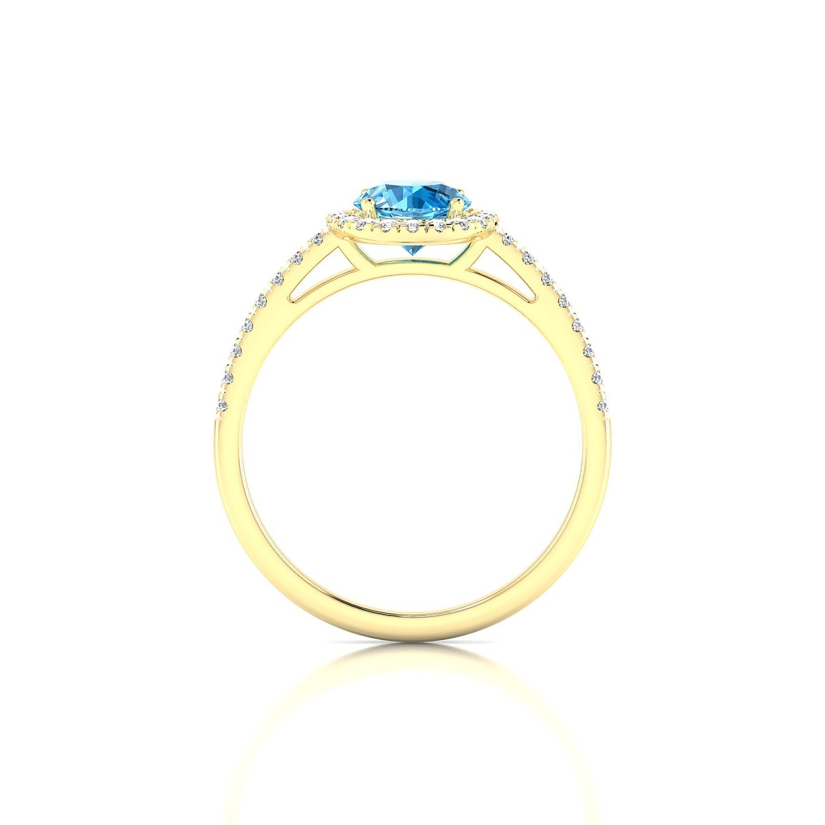 Sunrise | 18k Yellow Gold 6 mm Round Topaz Ring