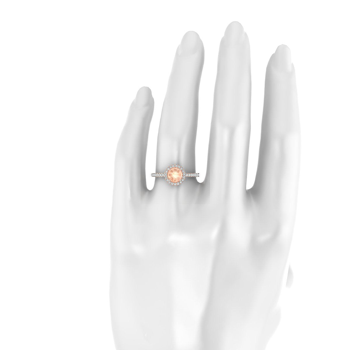 Sunrise | 18k Rose Gold 6 mm Round Morganite Ring