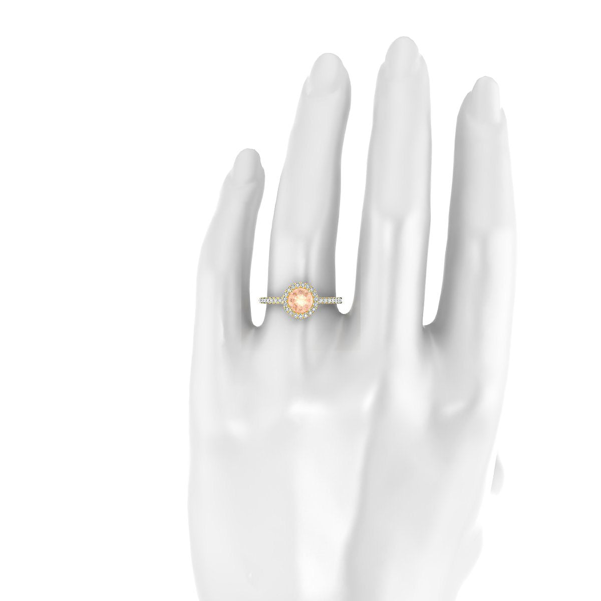 Sunrise | 18k Yellow Gold 6 mm Round Morganite Ring