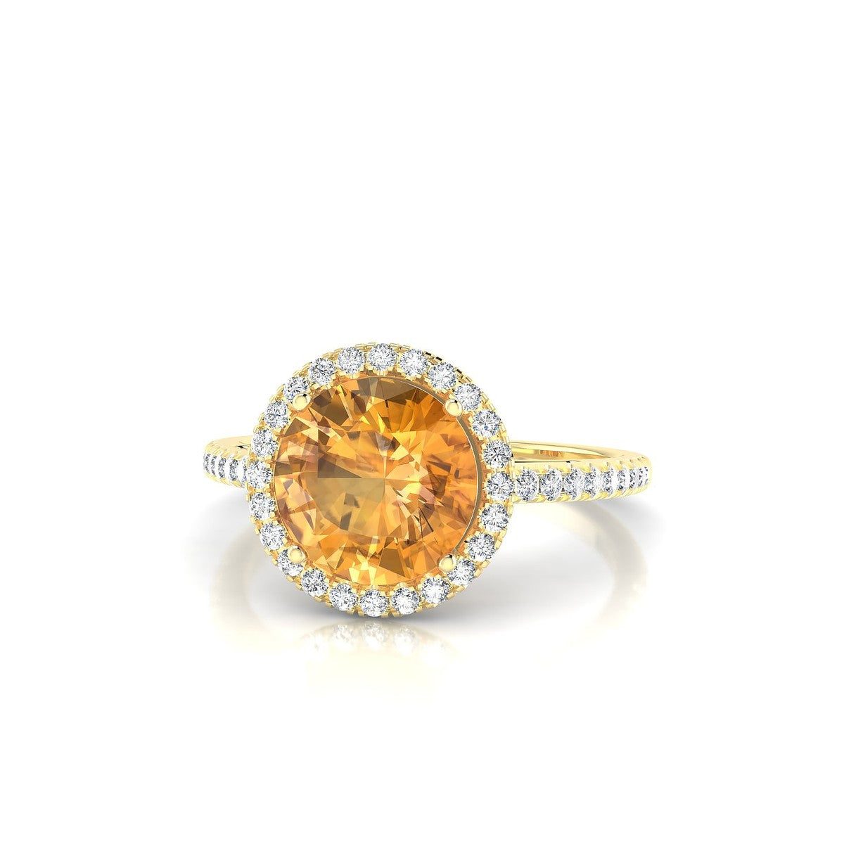 Sunrise | 18k Yellow Gold 8 mm Round Citrine Ring