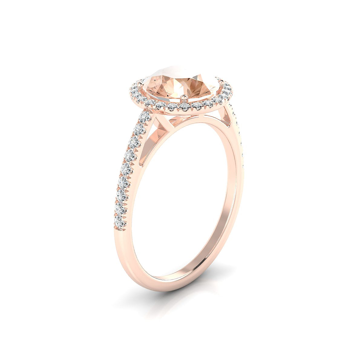 Sunrise | 18k Rose Gold 8 mm Round Morganite Ring