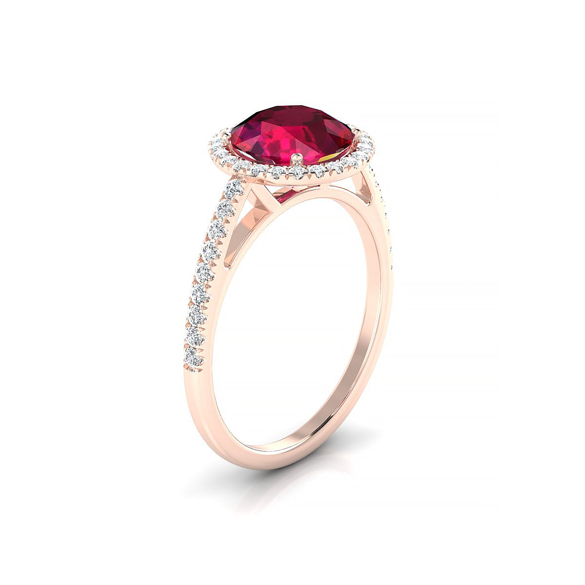 Sunrise | 18k Rose Gold 8 mm Round Ruby Ring