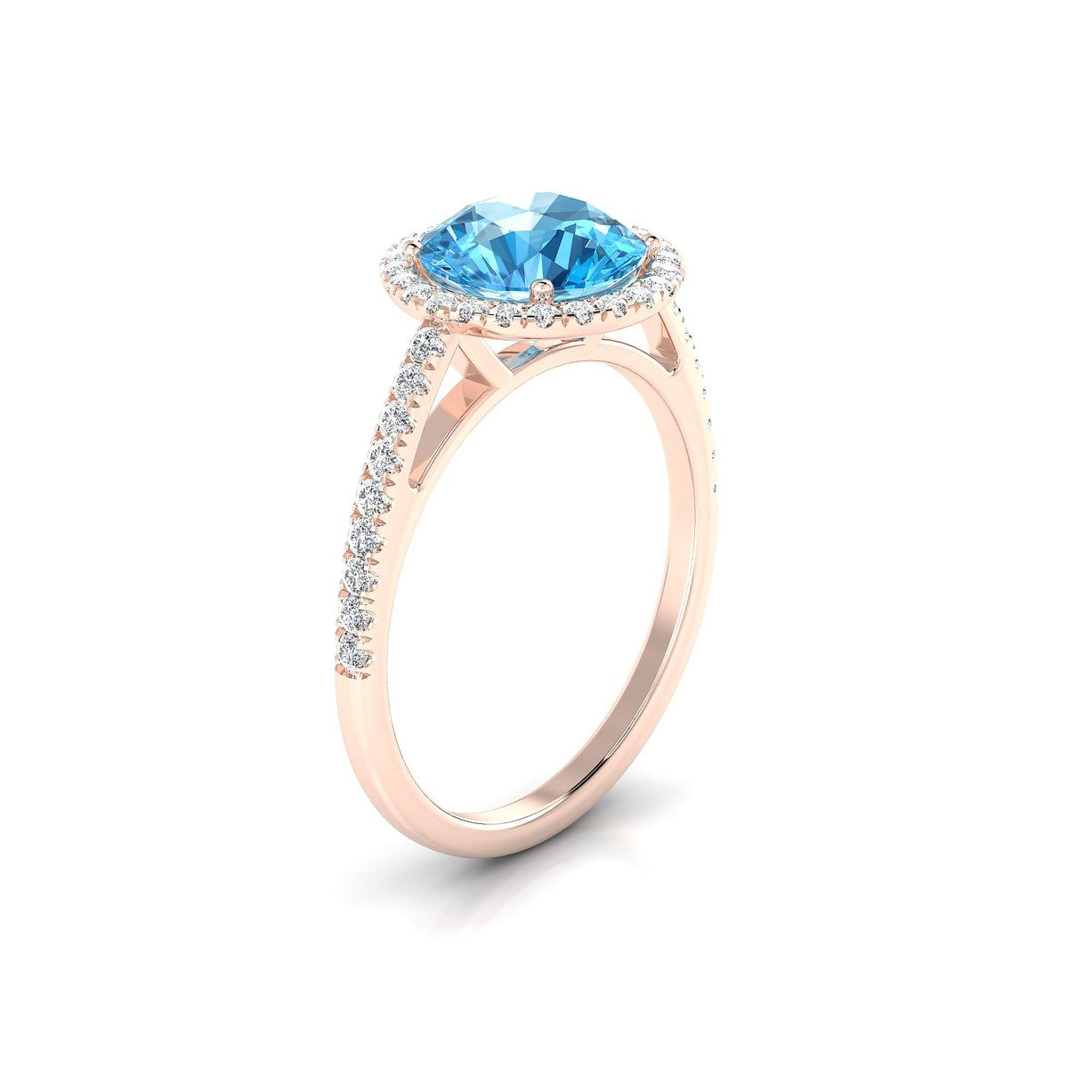 Sunrise | 18k Rose Gold 8 mm Round Topaz Ring