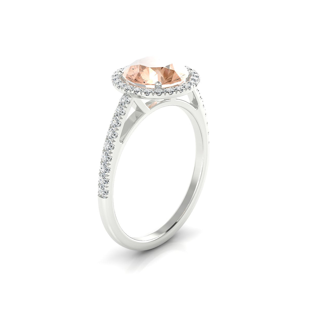 Sunrise | 18k White Gold 8 mm Round Morganite Ring